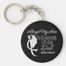 Always My Hero In Memory Dad - Lung Cancer Key Chain