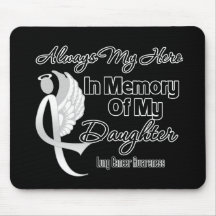 Always My Hero In Memory Daughter - Lung Cancer Mousepad