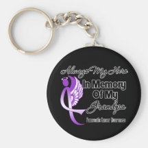 Always My Hero In Memory Grandpa - Pancreatic Canc Key Chain