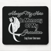 Always My Hero In Memory Grandson - Lung Cancer Mouse Pad