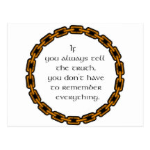 Always tell the truth postcard