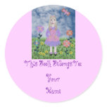 Alyce In A Land of Wonder,  Book Plate Round Sticker