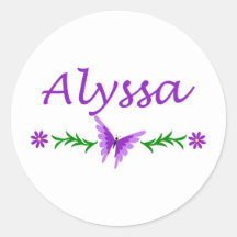 Alyssa (Purple Butterfly) Sticker