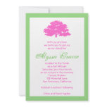 Alyssa Tree of Life Bat Mitzvah Invitation Pink