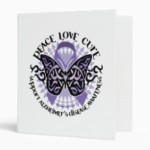 Alzheimers Butterfly Tribal 2 3 Ring Binder
