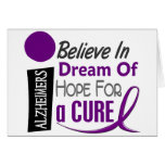 Alzheimer's Disease BELIEVE DREAM HOPE Greeting Cards