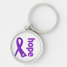 Alzheimer's Disease Hope Ribbon Key Chains