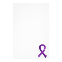 Alzheimer's Disease Purple Ribbon 3 Customized Stationery