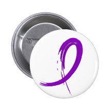 Alzheimer's Disease Purple Ribbon A4 Pinback Button