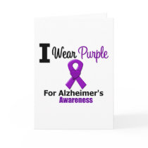 Alzheimer's Disease Purple Ribbon Awareness Greeting Card