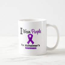 Alzheimer's Disease Purple Ribbon Awareness Mugs