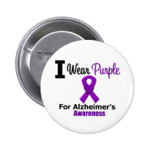Alzheimer's Disease Purple Ribbon Awareness Pin