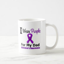 Alzheimer's Disease PURPLE RIBBON FOR MY DAD Mugs