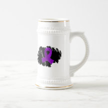 Alzheimer's Disease Purple Ribbon With Scribble Coffee Mug