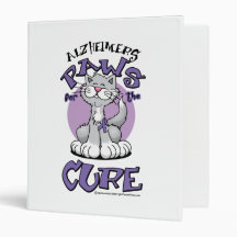 Alzheimers Paws for the Cure Cat 3 Ring Binder