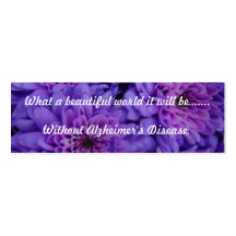 Alzheimer's Support Bookmark Business Card Templates