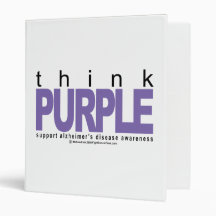 Alzheimers THINK Purple 3 Ring Binder