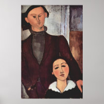Amadeo Modigliani - Lipchitz and wife 1917 in oil