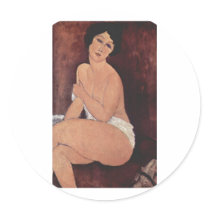 Amadeo Modigliani - Sitzender Akt auf in Sofa 1917