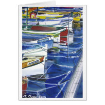 Amalfi Italy Boats Docked Greeting Card