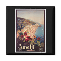 Amalfi, Italy  Vintage Travel Poster Refrigerator Magnets