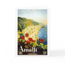 "Amalfi" Vintage Travel Poster Greeting Card