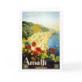 "Amalfi" Vintage Travel Poster Greeting Card