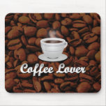 Amant de café, haricots blancs de tasse/Brown Tapis De Souris