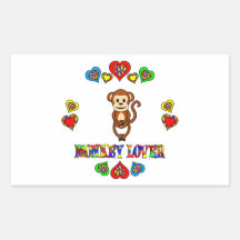 Amant de singe autocollants rectangulaires
