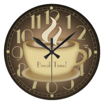 Amants de café personnalisés horloges murales