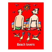 Amants de plage cartes postales