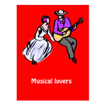 Amants musicaux carte postale