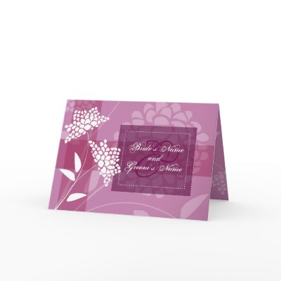 Amaranth Floral Wedding Invitation :: Pink Greeting Card by filigree