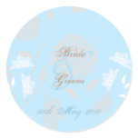 Amaranth Floral Wedding Sticker :: Blue
