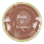 Amaranth Floral Wedding Sticker :: Fawn