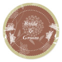 Amaranth Floral Wedding Sticker :: Fawn