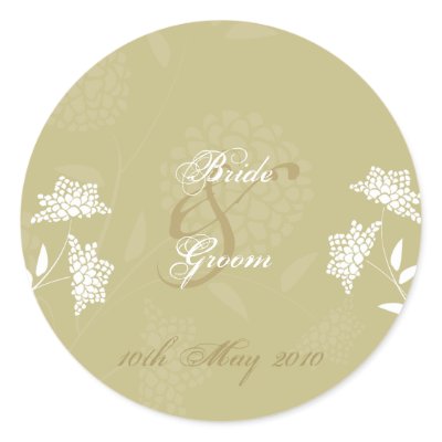 Amaranth Floral Wedding Sticker :: Fawn by filigree