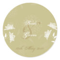 Amaranth Floral Wedding Sticker :: Fawn