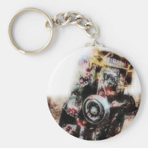Amarillo Auto Graffiti Grunge Key Chain