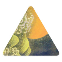 AMATERASU, SUN GODDESS yellow green black Triangle Stickers
