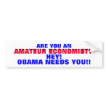 AMATEUR ECONOMIST??  HEY! ..OBAMA NEEDS YOU! BUMPER STICKER