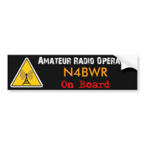 Amateur Radio Operator on Board Bumper Sticker
