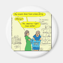 Amateur tight rope walker colour cartoon fridge magnet