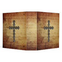 Amazing Grace Cross on Vintage Music Sheet Binder