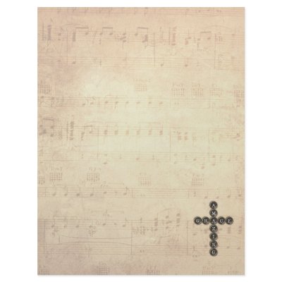 Amazing Grace Cross on Vintage Music Sheet Letterhead by cowboyannie