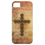 Amazing Grace Cross on Vintage Sheet Music iPhone 5 Cover