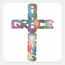 Amazing Grace Cross Stickers