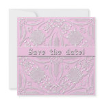 Amazing Pink Lace Look Save the Date Cards Personalized Invitation