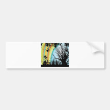 Amazing tree flower and raibow design bumper sticker