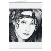 Amazon Warrior (face) - Blank Note Card